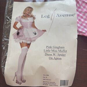 Leg Avenue Pink Gingham Chemise with Spider Apron